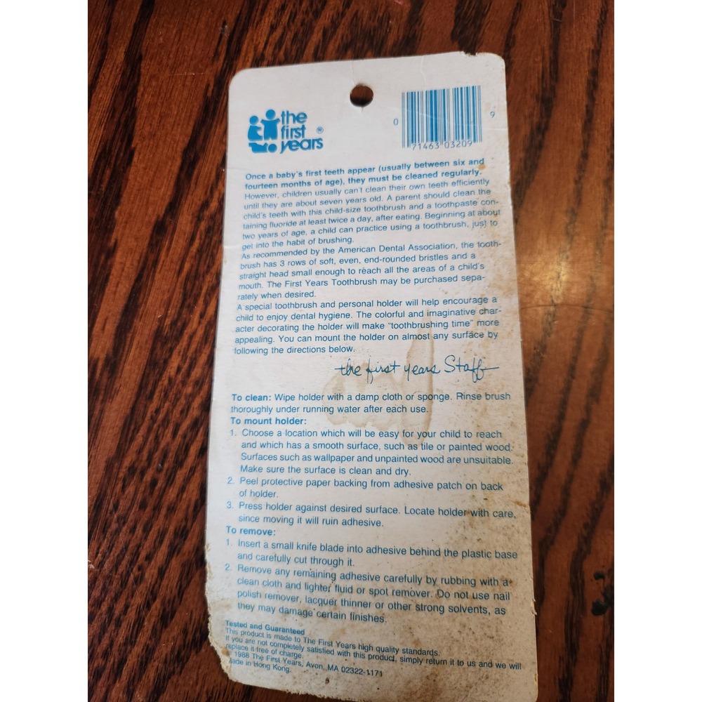Vintage NOS The First Years Toothbrush Blue New In‎ Package - Picture 4 of 5